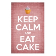 Pink Keep Calm and Eat Cake Print