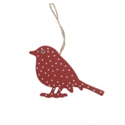 Red & White Polka Dot Hanging Bird