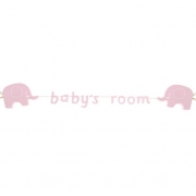 Baby's Room Pink  Elephant Garland